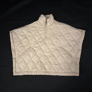 Do Everything In Love Quilted Beige Poncho OS